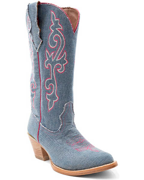 Ferrini Women's Billie Jean Western Boots - Pointed Toe , Medium Blue, hi-res