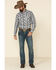 Wrangler Men's Fashion Snap Med Gray Plaid Long Sleeve Western Shirt , Grey, hi-res