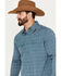 Image #2 - Moonshine Spirit Men's Free Bird Plaid Print Long Sleeve Western Snap Shirt, Navy, hi-res