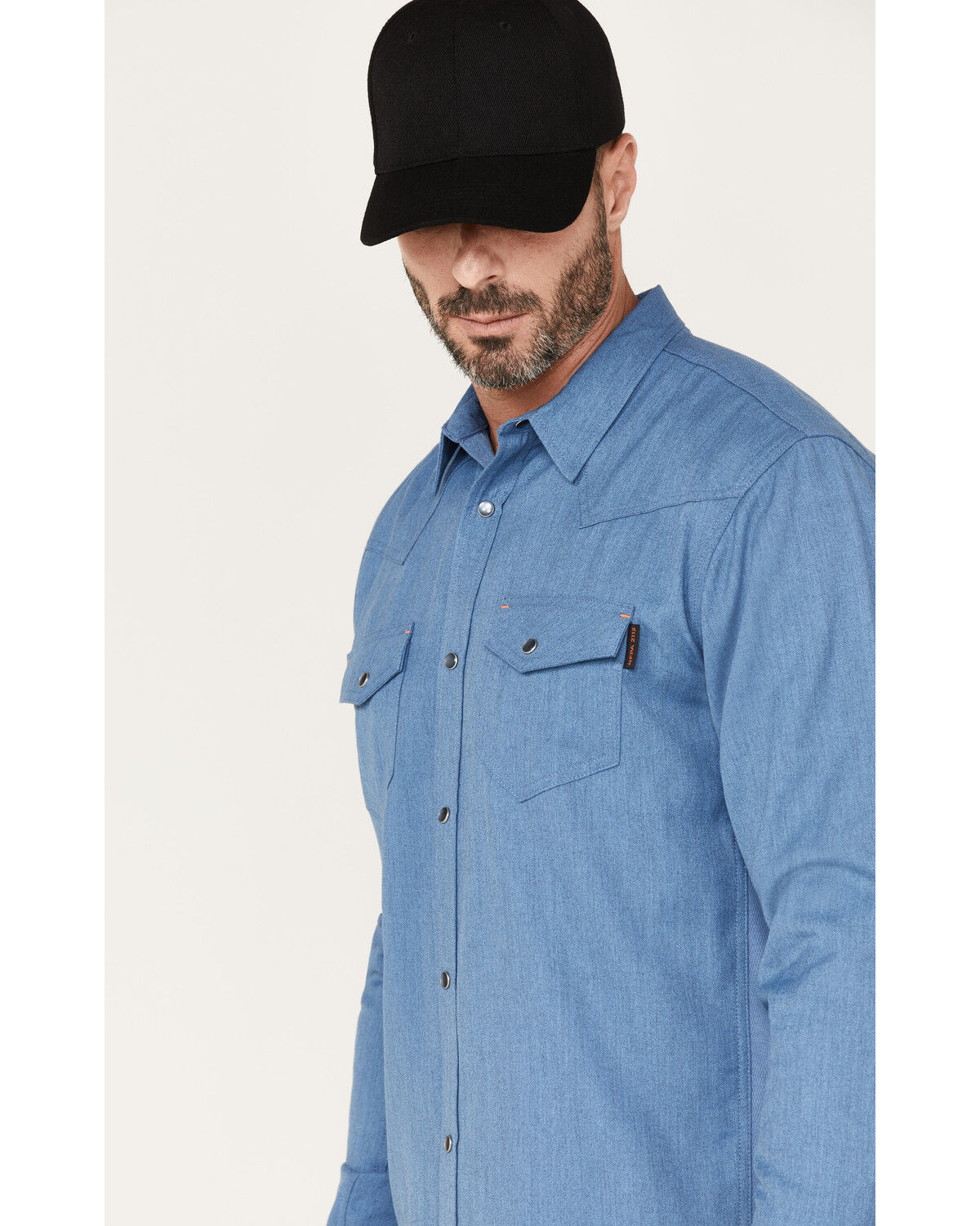 Image #2 - Cody James Men's FR Vented Solid Long Sleeve Button-Down Work Shirt, Light Blue, hi-res