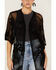 Image #3 - Shyanne Women's Lace Tassel Kimono, Black, hi-res