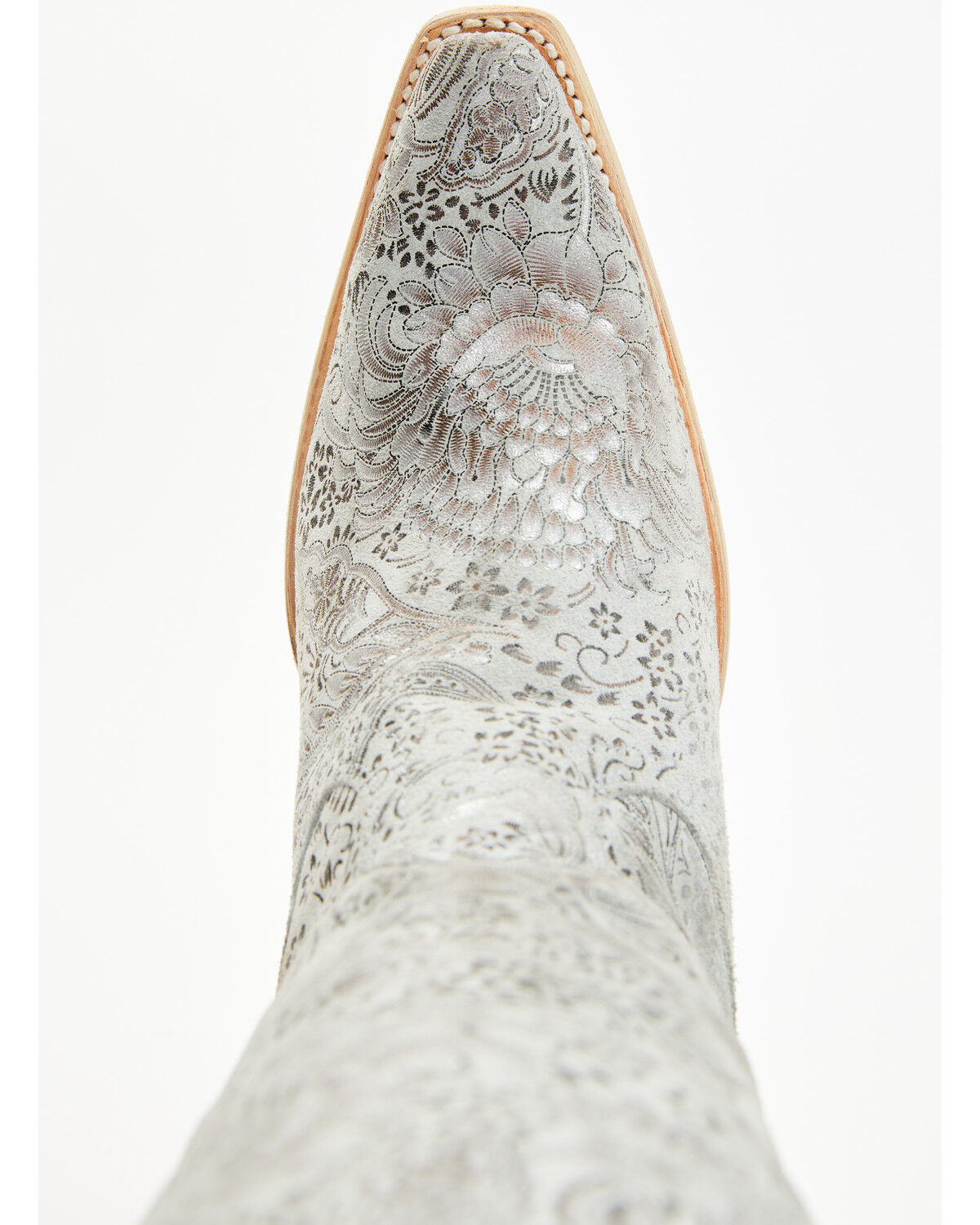 Image #6 - Corral Women's Floral Embroidered Tall Western Boots - Snip Toe, Silver, hi-res
