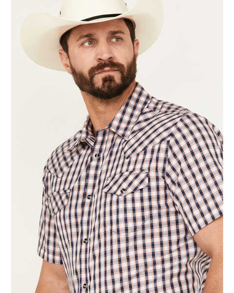 Image #2 - Gibson Trading Co Men's Pointed Arrow Plaid Short Sleeve Western Snap Shirt, White, hi-res