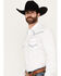 Image #2 - Rock 47 by Wrangler Men's Embroidered Long Sleeve Snap Western Shirt, White, hi-res