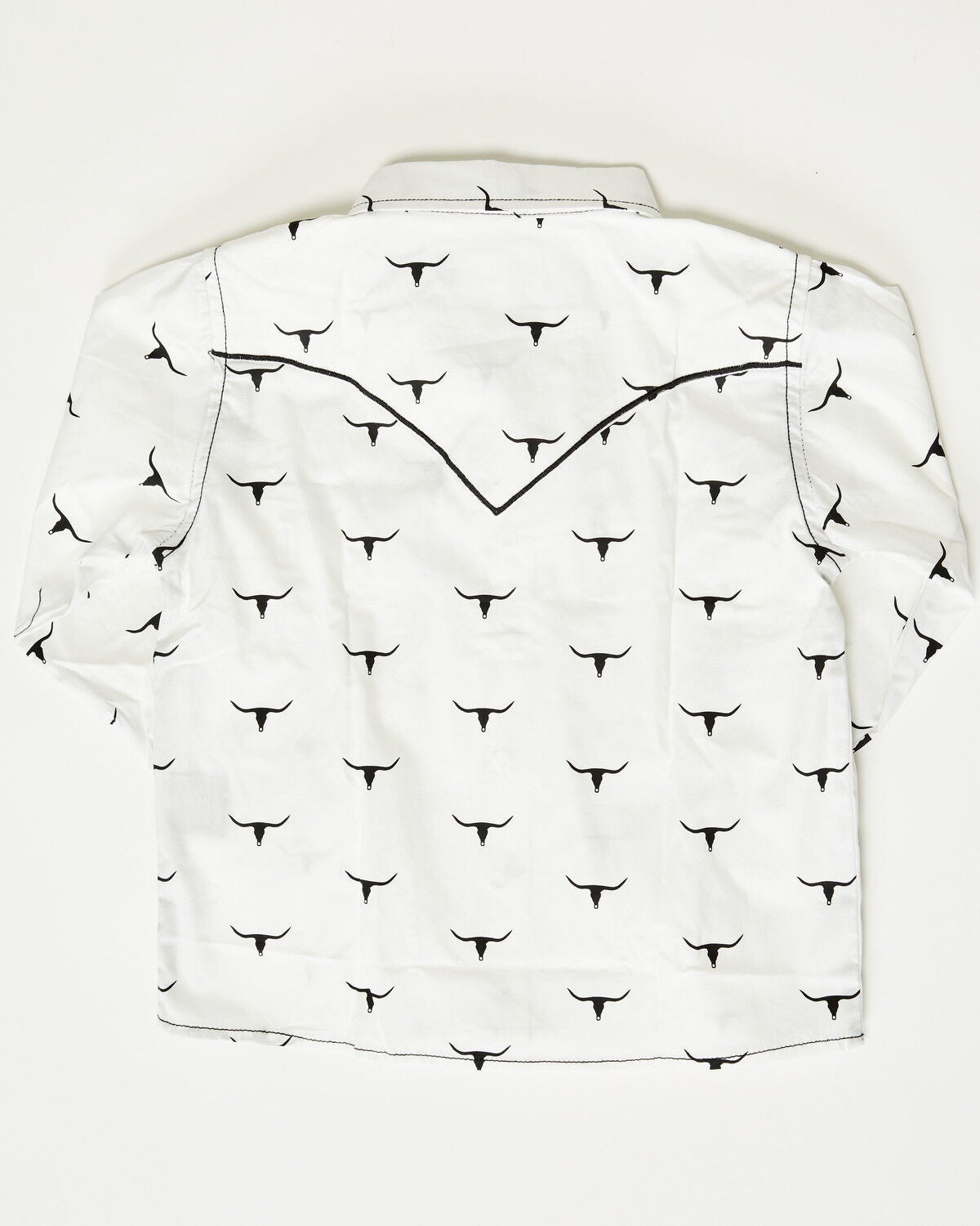 Image #2 - Cowboy Hardware Toddler Boys' Skull Scatter Long Sleeve Snap Stretch Western Shirt, White, hi-res