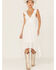 Image #2 - Molly Bracken Women's Ruffle Trim Cross Back High-Low Dress, White, hi-res