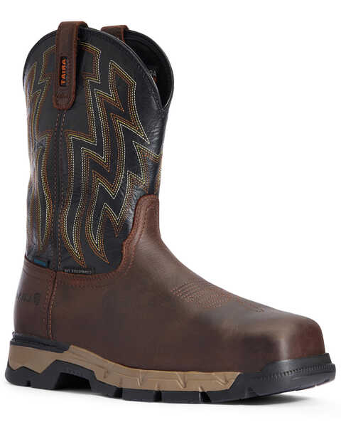 Image #1 - Ariat Men's Rebar Flex Waterproof Western Work Boots - Composite Toe, Brown, hi-res