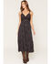 Image #1 - Angie Women's Floral Print Sleeveless Midi Dress, Black, hi-res