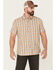 Image #1 - North River Men's Cozy Cotton Plaid Short Sleeve Button Down Western Shirt , Mustard, hi-res