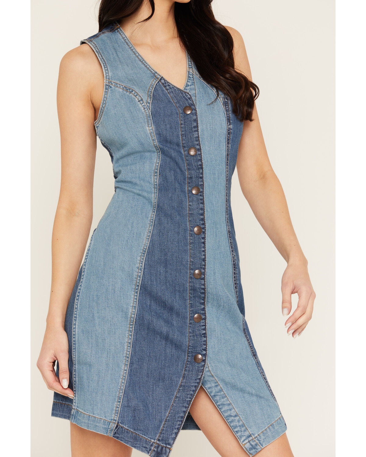 Image #3 - Wrangler Women's Patchwork Vest Mini Dress, Blue, hi-res