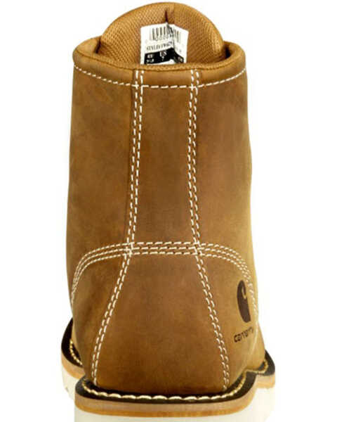 Image #5 - Carhartt Women's Wedge Sole Waterproof Moc Work Boots - Steel Toe, Light Brown, hi-res