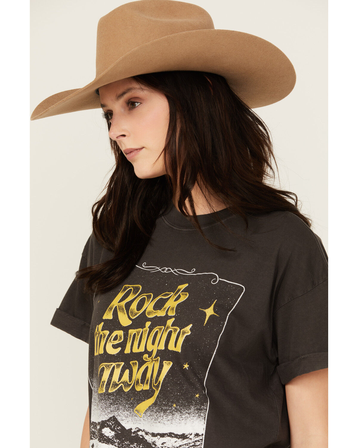 Image #2 - Girl Dangerous Women's Rock The Night Short Sleeve Graphic Tee, Black, hi-res