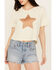 Image #3 - Rock & Roll Denim Women's Studded Star Short Sleeve Graphic Tee, Cream, hi-res