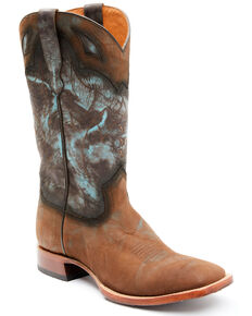 Moonshine Spirit Men's Tully Turquoise Tie-Dye Western Boots - Square Toe , Turquoise, hi-res