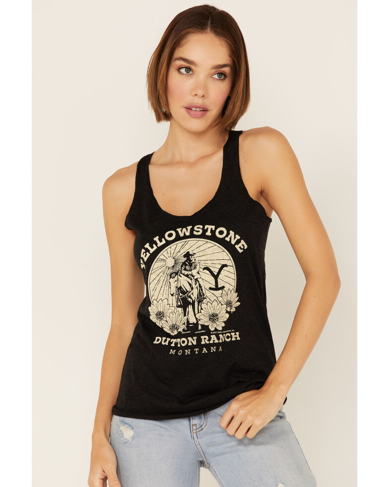 Paramount Network’s Yellowstone Women's Charcoal Dutton Ranch Graphic Tank Top, Charcoal, hi-res