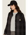 Image #2 - Carhartt Women's Rugged Flex&reg; Loose Fit Heavyweight Duck Long Sleeve Button-Down Shacket, Black, hi-res