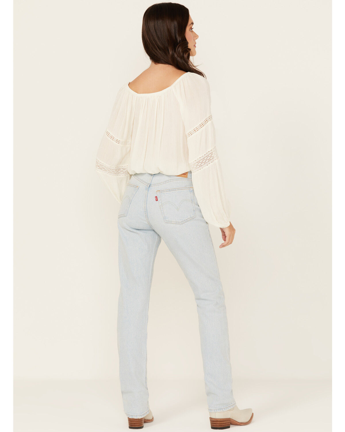 Image #3 - Levi's Women's Stepped Away Light Wash High Rise 501 Straight Stretch Denim Jeans, Light Wash, hi-res