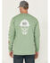 Image #1 - Ariat Men's FR Skull Logo Long Sleeve Graphic Work Shirt, Green, hi-res