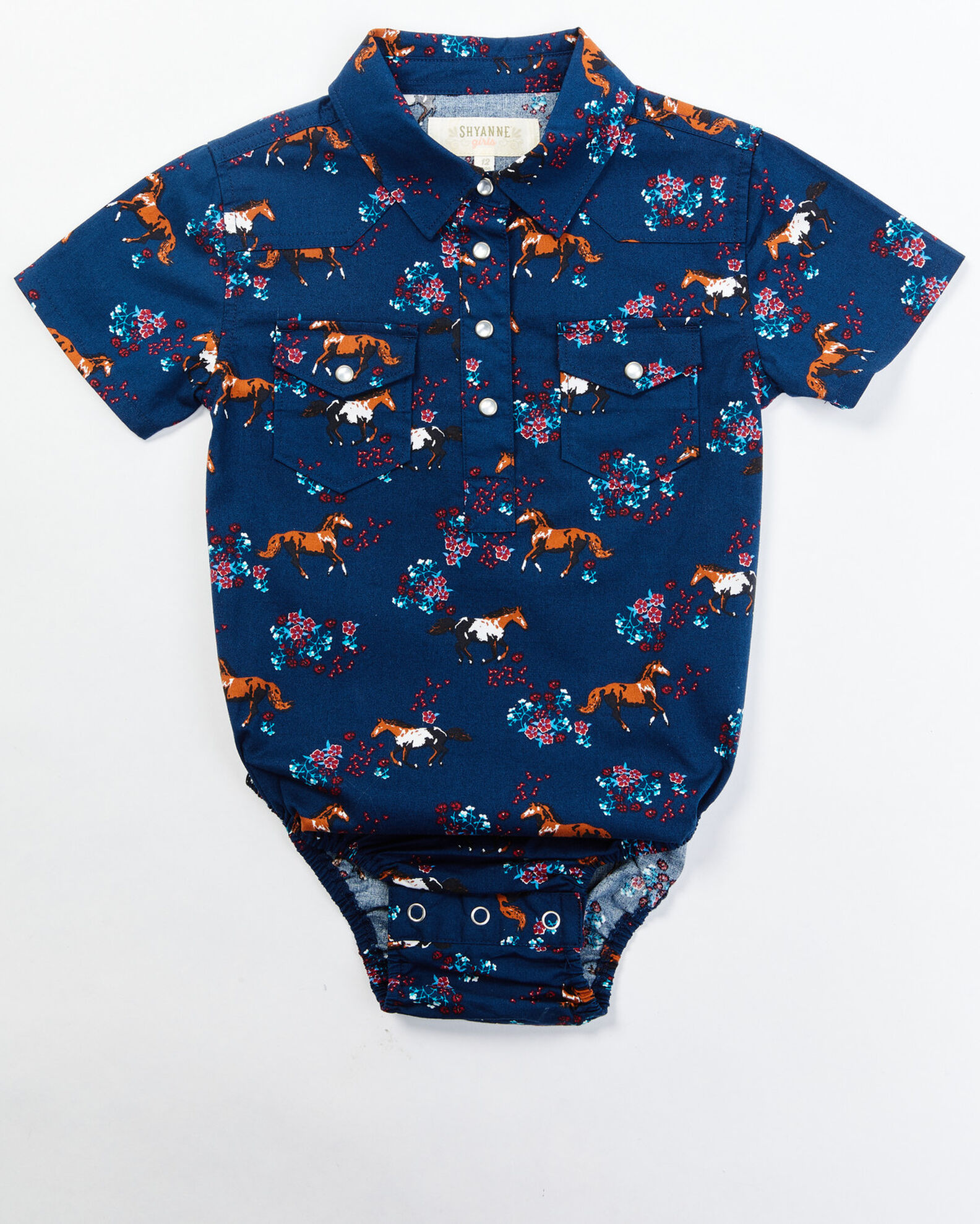 Pearl snap onesie top
