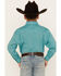 Image #4 - Rough Stock by Panhandle Boys' Foulard Geo Print Long Sleeve Pearl Snap Western Shirt, Turquoise, hi-res