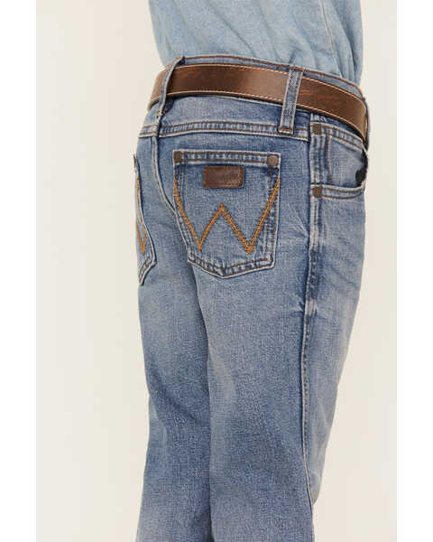 Image #4 - Wrangler Boys' Medium Wash Slim Straight Jeans, Medium Wash, hi-res