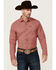 Image #1 - Kimes Ranch Men's Linville Short Sleeve Button-Down Performance Shirt, Red, hi-res