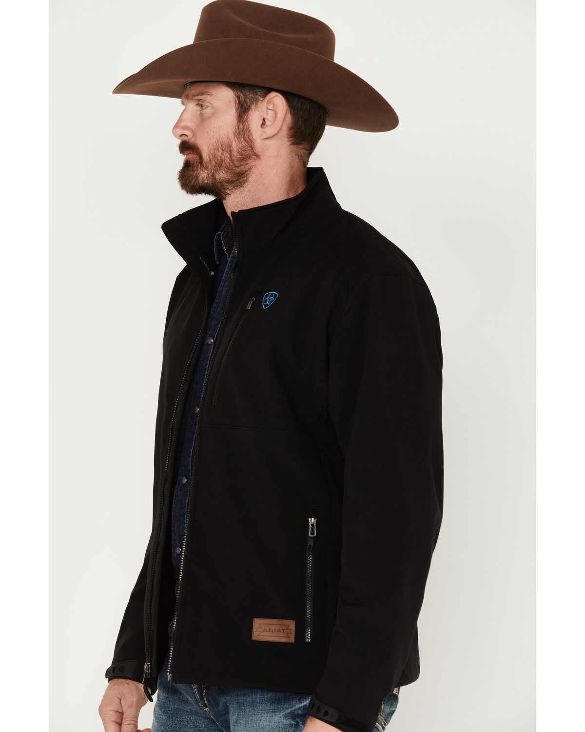 Image #2 - Ariat Men's Team Logo 2.0 Chimayo Print Softshell Jacket, Black, hi-res