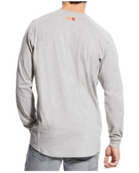 Image #2 - Ariat Men's FR Air Long Sleeve Work Henley Shirt - Tall, Heather Grey, hi-res