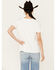 Image #4 - Blended Women's American Flag Steer Head Graphic Tee, Ivory, hi-res