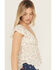 Image #2 - Wild Moss Women's Floral Print Hanky Hem Top, Multi, hi-res