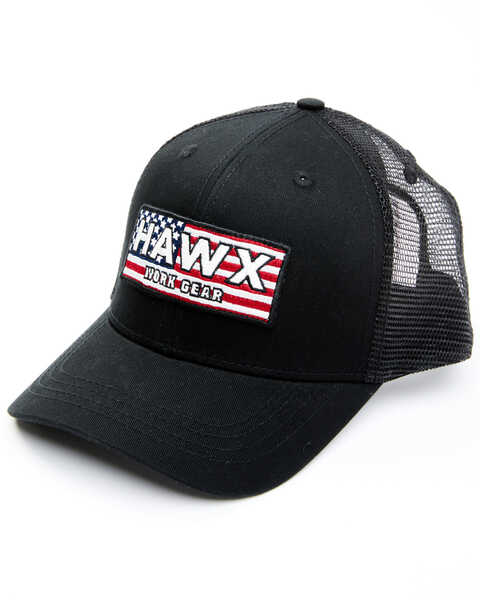 Hawx Men's American Flag Patch Mesh-Back Ball Cap , Black, hi-res