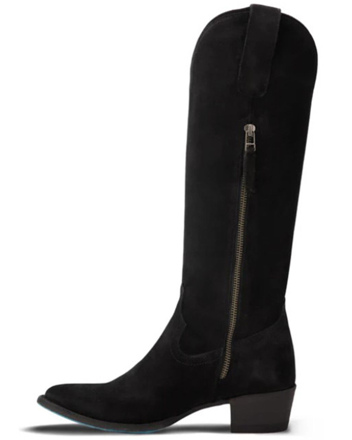 Image #3 - Lane Women's Plain Jane Suede Tall Western Boots - Round Toe, Black, hi-res
