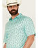 Image #2 - Cinch Men's ARENAFLEX® Fish Print Short Sleeve Performance Polo, Turquoise, hi-res