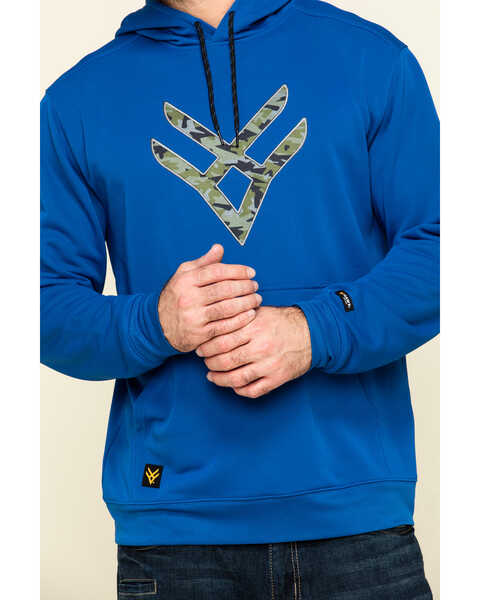 Image #4 - Hawx Men's Tech Logo Hooded Work Sweatshirt , Blue, hi-res