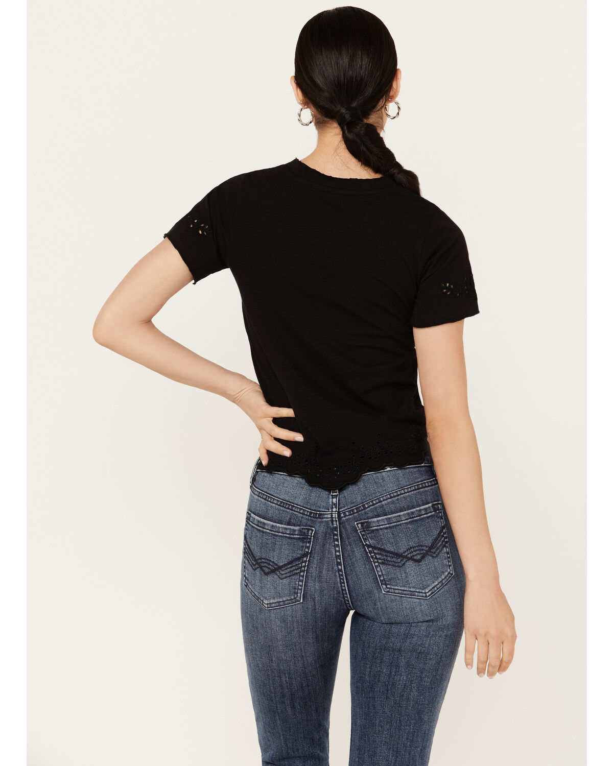 Image #4 - Free People Women's Call Me Baby Short Sleeve Tee, Black, hi-res