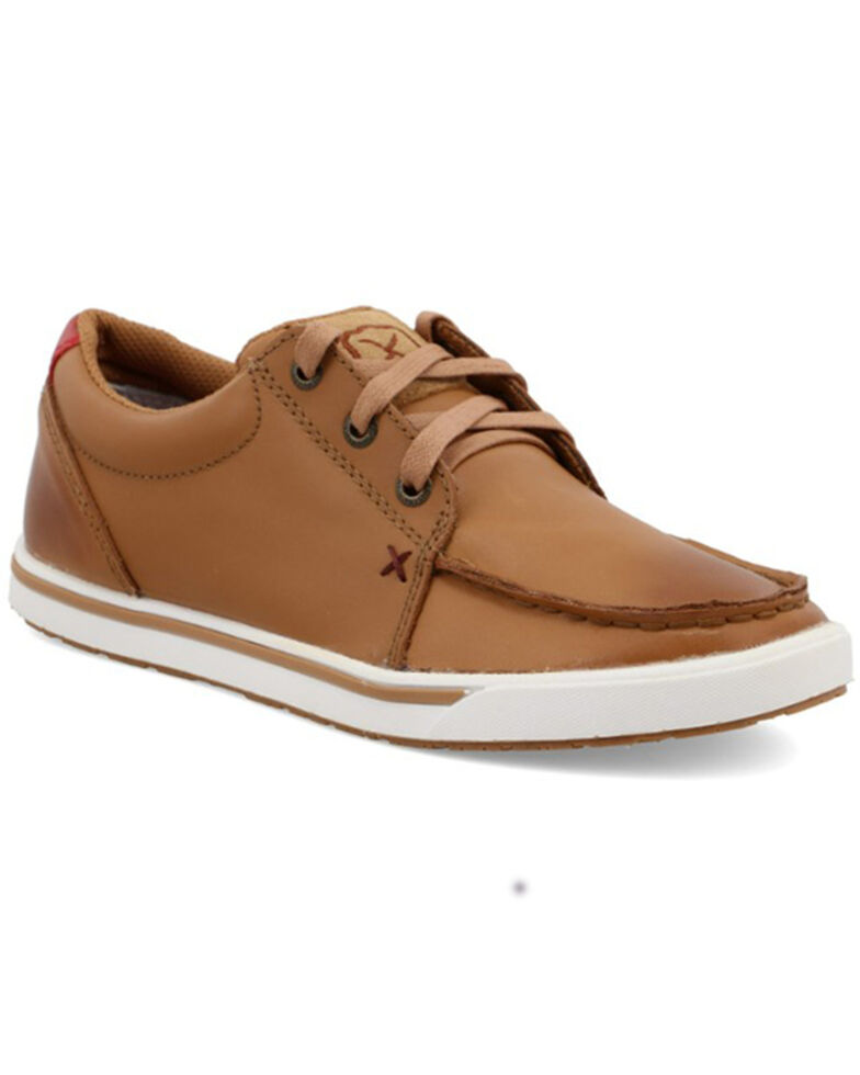 Twisted X Women's Burnished Leather Lace-Up Shoes - Moc Toe, Brown, hi-res