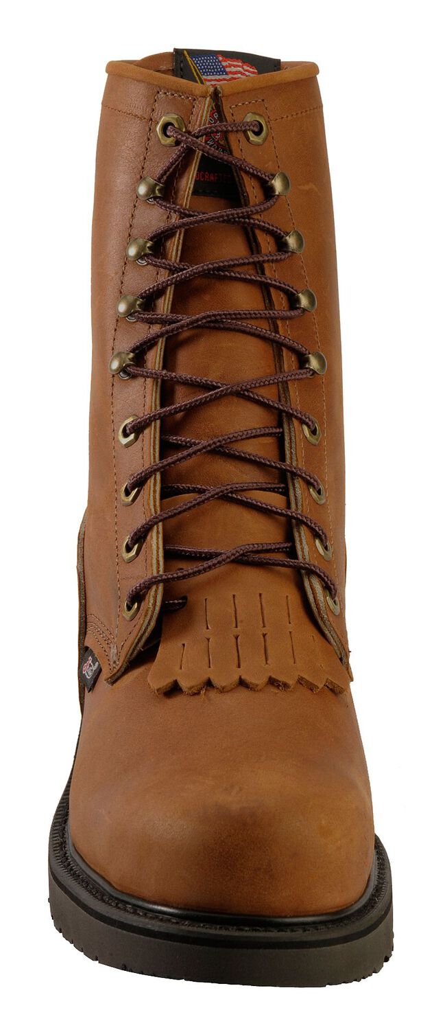Image #4 - Justin Men's Cargo EH 8" Lace-Up Work Boots - Steel Toe, Bark, hi-res