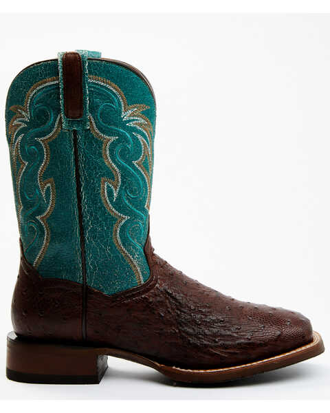 Image #2 - Dan Post Men's Exotic Full-Quill Ostrich Western Boots - Broad Square Toe, Rust Copper, hi-res