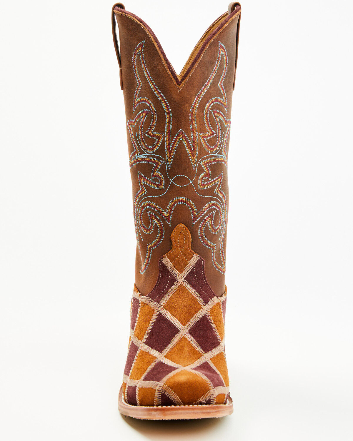 Image #4 - Horse Power Men's Patchwork Western Boots - Square Toe, Tan, hi-res