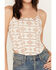 Image #3 - Rock & Roll Denim Women's Exposed Seam Southwestern Print Tank, Cream/brown, hi-res