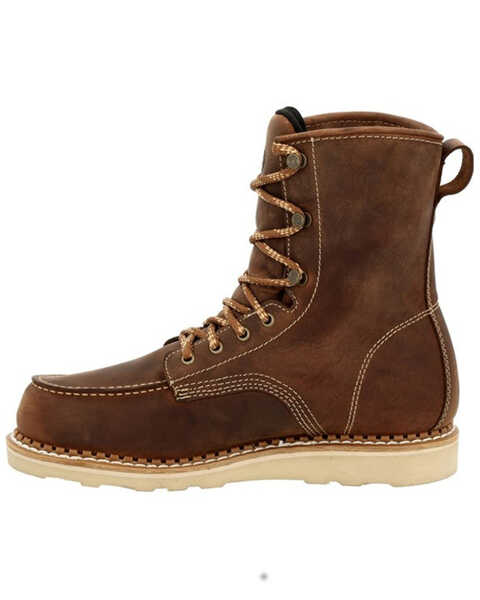 Image #3 - Georgia Boot Men's 8" Waterproof Wedge USA Lace-Up Boots - Moc Toe, Brown, hi-res