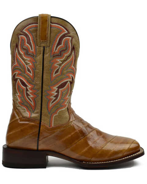 Image #2 - Dan Post Men's Eel Exotic Western Boots - Broad Square Toe , Brown, hi-res