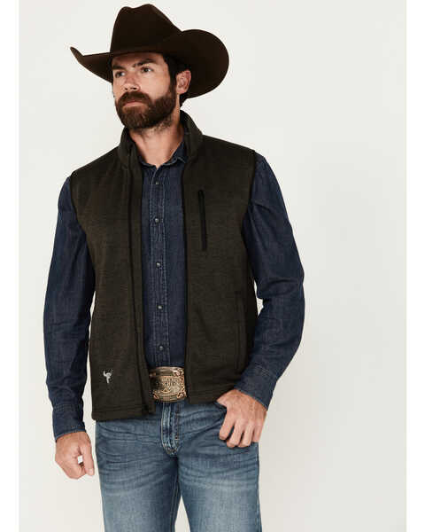 Image #1 - Cowboy Hardware Men's Speckle Knit Vest, Black, hi-res