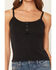 Image #3 - Wild Moss Women's Solid Ribbed Tank Top, Black, hi-res
