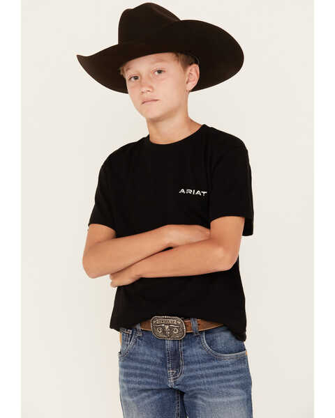 Ariat Men's Southwest Logo Short Sleeve T-Shirt, Black, hi-res