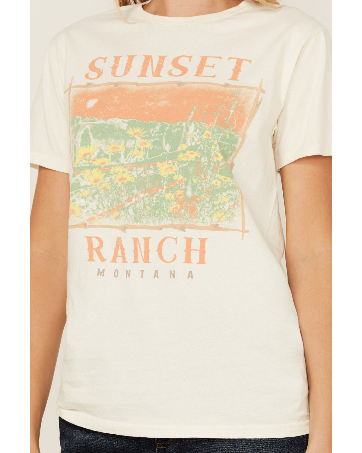 Image #3 - Cut & Paste Women's Sunset Short Sleeve Graphic Tee, Cream, hi-res