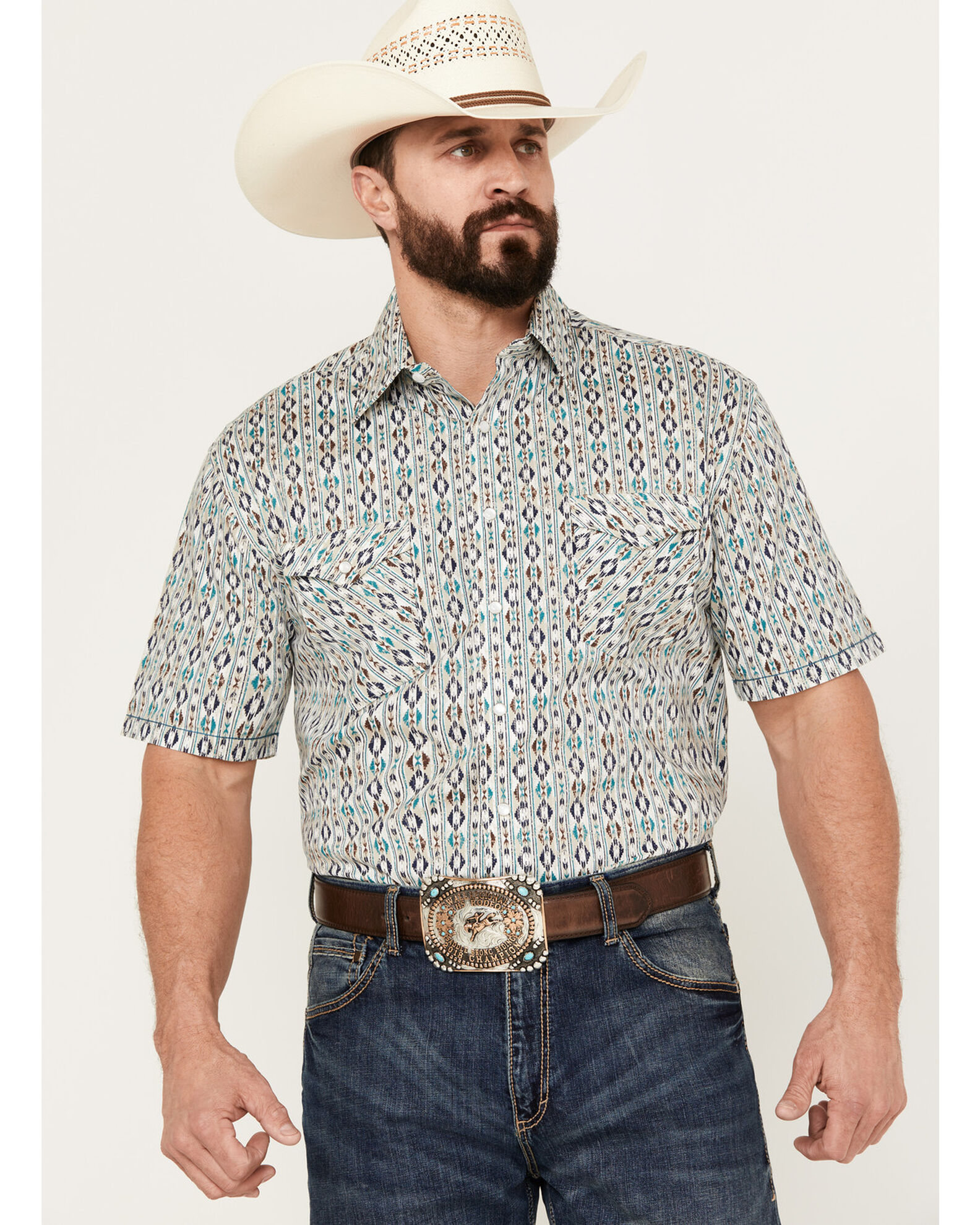 Mens short sleeve pearl cheap snap shirts