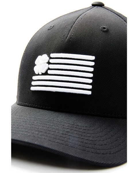 Black Clover Men's Nation Flag Patch Solid Back Flex-Fit Ball Cap , Black, hi-res