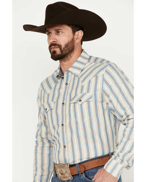 Image #2 - Cody James Men's La Cabana Striped Long Sleeve Western Snap Shirt - Big , Green, hi-res