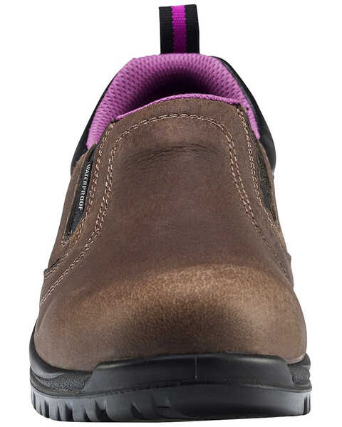 Avenger Women's Waterproof Oxford Work Shoes - Composite Toe, Brown, hi-res